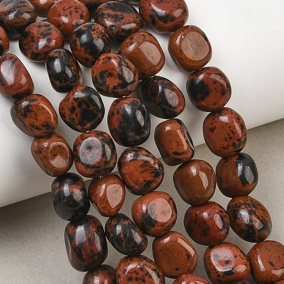 Natur Mahagoni Obsidian Perlen Stränge, Nuggets