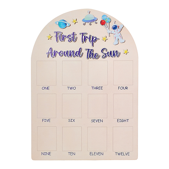 Деревянная арка с фотографией новорожденного, моя ежемесячная фотодоска за первый год, украшения на день рождения