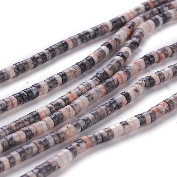 Naturelles zèbre jaspe perles brins, perles heishi, Plat rond / disque