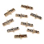 Натуральные далматинские подвески-коннекторы, Прямоугольные звенья золотистого цвета с латунной окантовкой и железными петлями