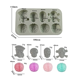 DIY Display Silicone Molds, Resin Casting Molds, Skull, For Halloween