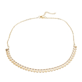 Вакуумное покрытие pvd 304 плоские круглые подвески из нержавеющей стали, с карабин-лобстерами , 