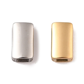 304 Stainless Steel Slide Charms, Rectangle, Polished