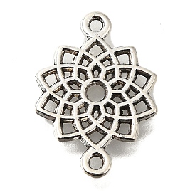 Tibetan Style Alloy Connector Charms, Cadmium Free & Lead Free, Flower