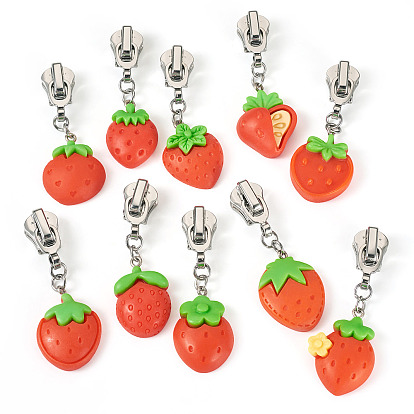 10 ползунки на молнии из легкого сплава, с прелестями смолы, платина