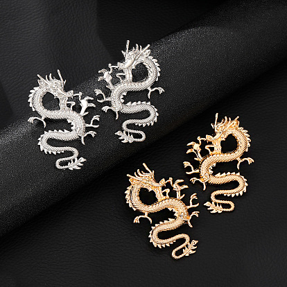 Dragon-shaped earrings for women, elegant and fashionable, ancient style jewelry.