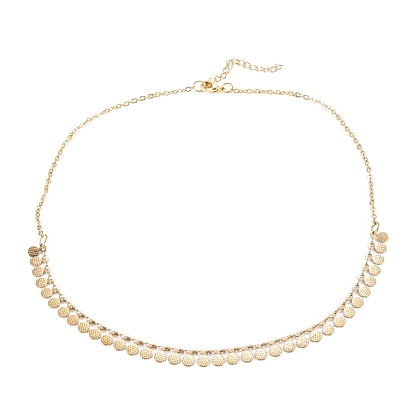 Вакуумное покрытие pvd 304 плоские круглые подвески из нержавеющей стали, с карабин-лобстерами , 