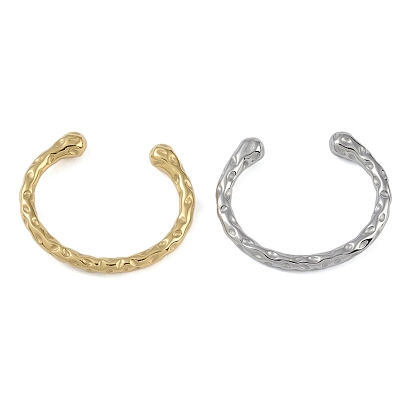 304 Женские текстурированные браслеты с открытыми манжетами из нержавеющей стали