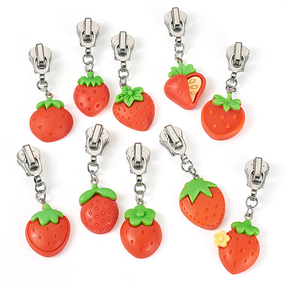 10 ползунки на молнии из легкого сплава, с прелестями смолы, платина