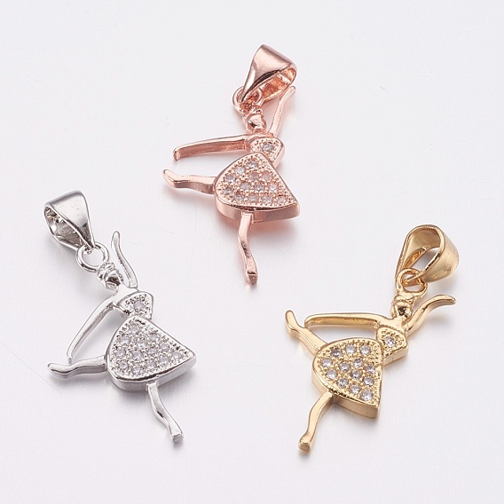 Латунные микро проложить кубического циркония подвески, танцор