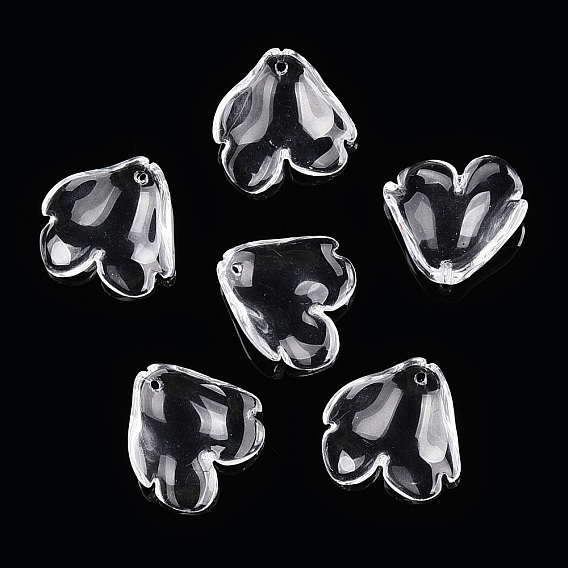 Прозрачные стеклянные бусины-лепестки, пион