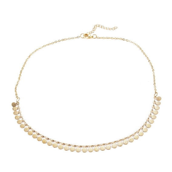 Вакуумное покрытие pvd 304 плоские круглые подвески из нержавеющей стали, с карабин-лобстерами , 