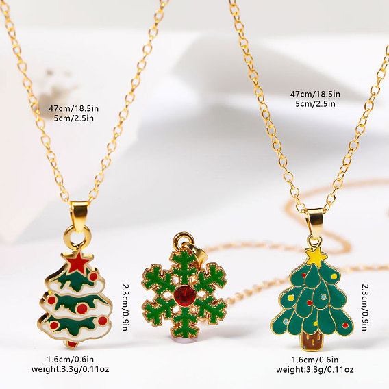 Рождественские ожерелья с подвесками из эмалевого сплава