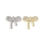 Rack Plating Alloy with Rhinestone Pendants, Bowknot