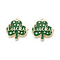 Подвески из сплава с эмалью ко Дню Святого Патрика, клевер со словами-талисманами, золотые, без кадмия, без никеля и без свинца