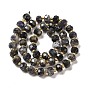 Natural Iolite Beads Strands, with Seed Beads, Faceted Rondelle