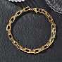 304 Stainless Steel Double Rectangle Link Chain Bracelets, Ion Plating(IP)