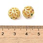 Rack Plating Brass Pave Cubic Zirconia Beads, Long-Lasting Plated, Round