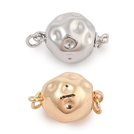 Brass Box Clasps, with Jump Ring and Push Button, Round