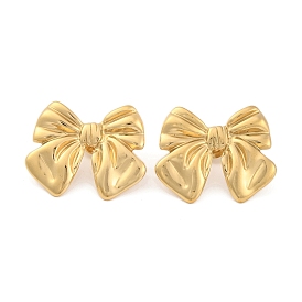 Ионное покрытие (ip) 304 серьги-гвоздики из нержавеющей стали для женщин, бантом