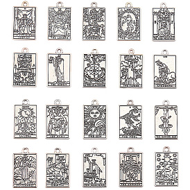 2 комплекты подвесок из цинкового сплава в тибетском стиле, прямоугольник с Таро