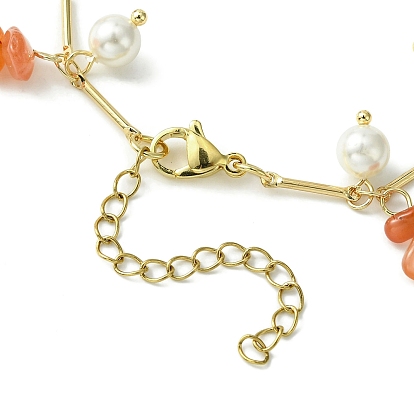 4 шт. 4 стиль, набор браслетов с подвесками из натуральных смешанных драгоценных камней и ракушек с жемчугом для женщин
