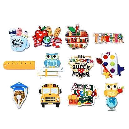 Подвески из акрила с принтом на тему школьного сезона