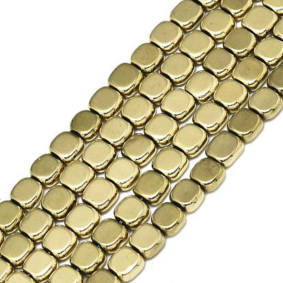 Electroplate Non-magnetic Synthetic Hematite Beads Strands, Square