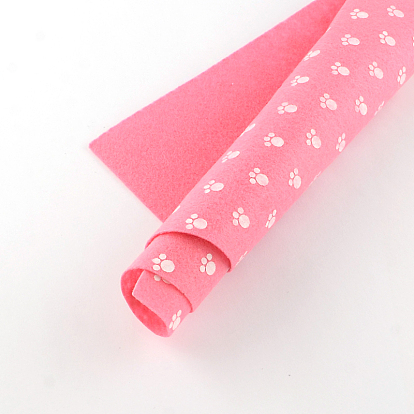 Dog Paw Prints Non Woven Fabric Embroidery Needle Felt for DIY Crafts, 30x30x0.1cm, 50pcs/bag