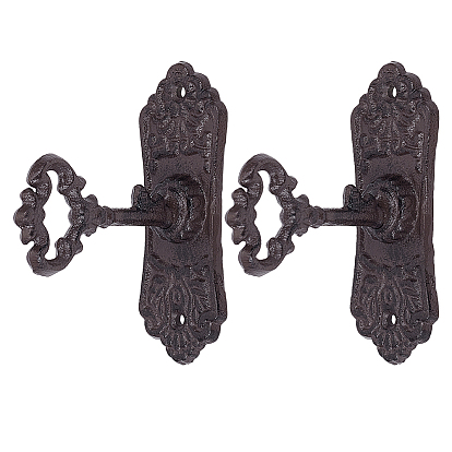 Pomo de puerta antiguo de hierro fundido, manija de la puerta