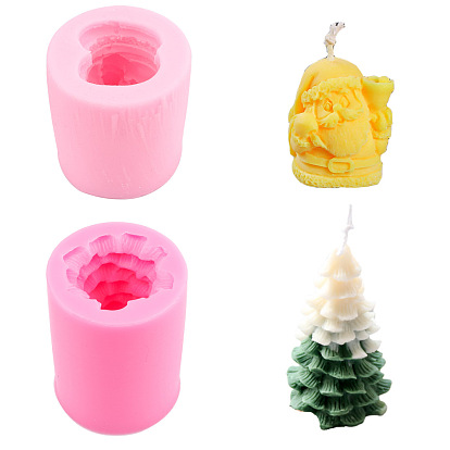 Christmas Food Grade Silicone Molds, Fondant Molds, for DIY Cake Decoration, Chocolate, Candy, Soap, UV Resin & Epoxy Resin Jewelry Making, Christmas Claus & Tree