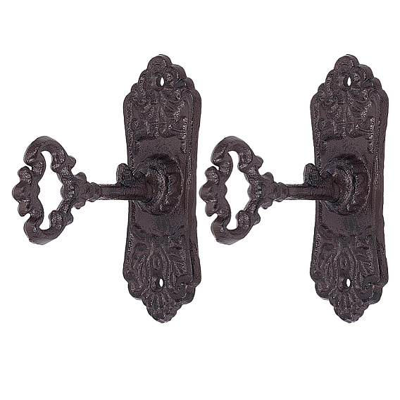 Pomo de puerta antiguo de hierro fundido, manija de la puerta