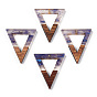 Transparent Resin & Walnut Wood Pendants, Hollow Triangle Charms