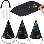 Birthday Hat DIY Rainbow Scratch Paper Art, with Paper Card, Cord and Wood Sticks
