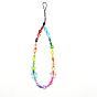Rainbow Color Butterfly & Heart & Flower Bead Chain Mobile Straps, Enamel & Plastic Anti-Lost Cellphone Wrist Lanyard, for Car Key Purse Phone Supplies