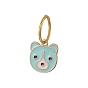 Bear Alloy Enamel Shoe Pendant Decoraiton, with Iron Jump Rings, for Shoe String Ornaments