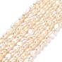 Natural Cultured Freshwater Pearl Beads Strands, Two Sides Polished, Grade 4A