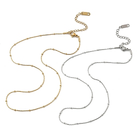 2мм 304 ожерелья-спутнички из нержавеющей стали для женщин и мужчин, с бисером