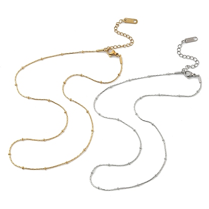 2мм 304 ожерелья-спутнички из нержавеющей стали для женщин и мужчин, с бисером