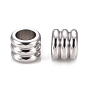 304 Stainless Steel European Beads, Large Hole Beads, Groove Beads, Column