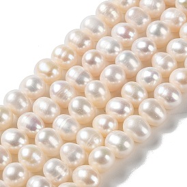 Natural Cultured Freshwater Pearl Beads Strands, Potato, Grade 3A++