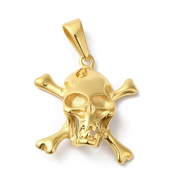 PVD Vacuum Plating 304 Stainless Steel Pendants, Skull Charm