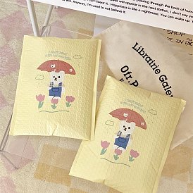 Rectangle Bear Kraft Paper Bubble Mailers, Self-Seal Bubble Padded Envelopes, Mailing Envelopes for Packaging