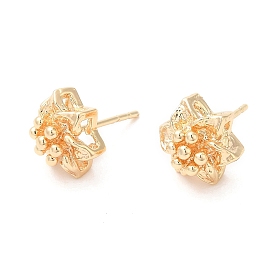 Brass Studs Earrings, Flower