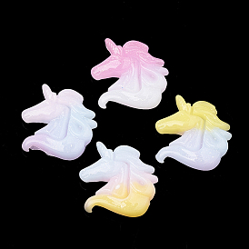 Кабошоны из смолы, с блеском порошок, имитация желе, единорог