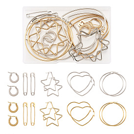 201 серьги-кольца из нержавеющей стали, гипоаллергенные серьги, разнообразные