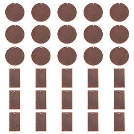 40шт 2 стили металлические бирки, латунные штампы с подвесками, плоские круглые и прямоугольник