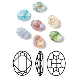 Треск в стиле лунного света k9 стеклянные кабошоны со стразами, плоская задняя и задняя, овальные
