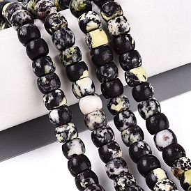 Natural Yellow Turquoise(Jasper) Beads Strands, Barrel
