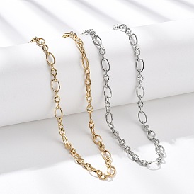 5.5мм 304 ожерелья из текстурированной овальной цепочки из нержавеющей стали